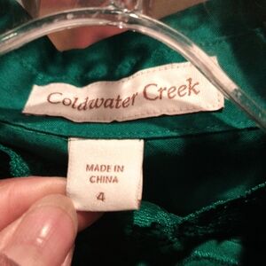Coldwater Creek Emerald Green 2-pc Embroidered Lace Blouse Set Size  4/XS